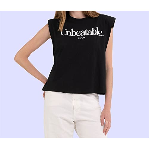 REPLAY Koszulka damska, 098 Czarny, XL