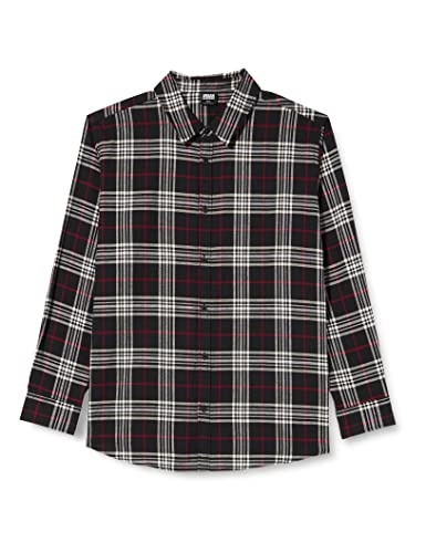 Urban Classics Klasyczna koszula męska w kratkę, czarny/czerwony, L