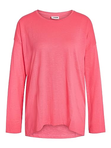 Noisy may Damski sweter Nmmathilde L/S O-Neck High/Low Top Noos, różowy (Hot Pink), XS