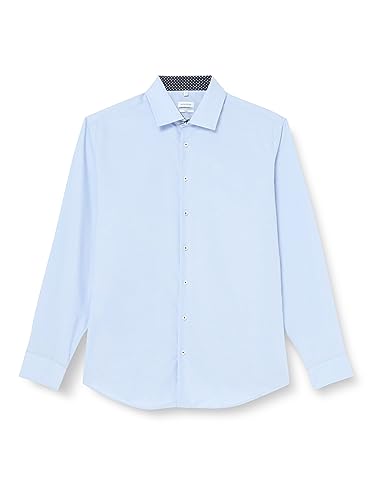Seidensticker Męska koszula slim fit z długim rękawem, jasnoniebieski, 40