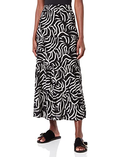 TOM TAILOR Damski Spódnica maxi z nadrukiem na całej powierzchni 1031673, 29861 - Black Abstract Waves Design, 32