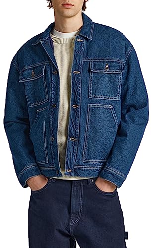 Pepe Jeans Młoda kurtka męska typu trucker Reclaim, Niebieski (denim), XS