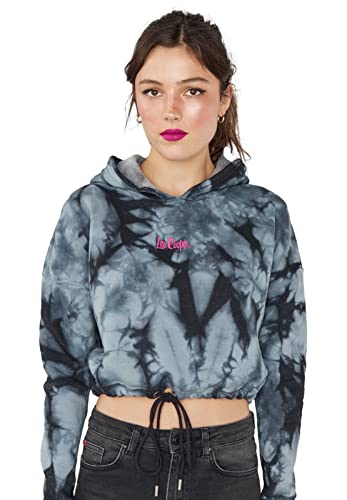 Lee Cooper Damska bluza z kapturem, czarna, regularna