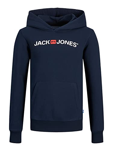 JACK&JONES JUNIOR Chłopięca bluza Jjecorp Old Logo Sweat Hood Noos Jnr, granatowy blezer, 128