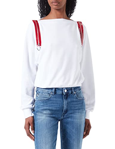 Love Moschino Damska bluza z długim rękawem, komfortowa w kolorze białym, rozmiar 44, optical white