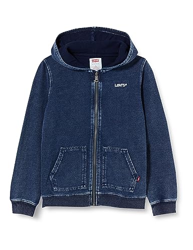 Levi's Chłopięca bluza z kapturem z logo Lvb Indigo na zamek błyskawiczny 8ej188, Z niebieskiego, 6 Lat