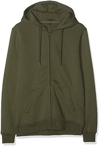 Build Your Brand Męska kurtka Heavy Zip Hoody bluza z kapturem z zamkiem błyskawicznym, bluza z kapturem dla mężczyzn w wielu kolorach, rozmiary S - 5XL, zielony (Olive 00176), XXL