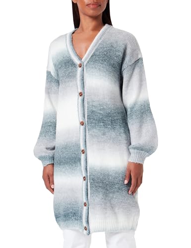 LEOMIA Damski kardigan z dzianiny 10424757-LE02, czarny, wielokolorowy, M/L, Czarny, wielowarstwowy, M-L