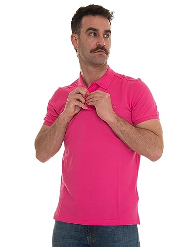 GANT Oryginalna męska koszulka polo Pique SS Rugger, Hyper PINK, standardowa, Hyper Pink, XS
