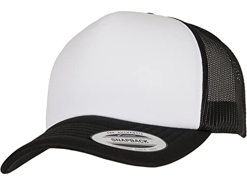 Flexfit Unisex Classic Curved Visor Foam Trucker Cap czapka baseballowa, czarna/biała/czarna, jeden rozmiar