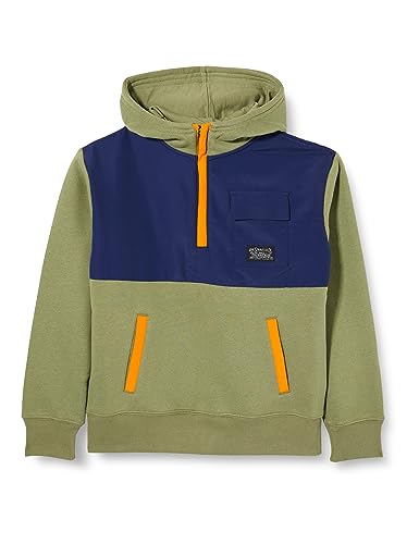 Levi's Chłopięca bluza z kapturem Lvb Utility Colorblock 1/4 Zip 9ej201, Olivine, 10 Lat