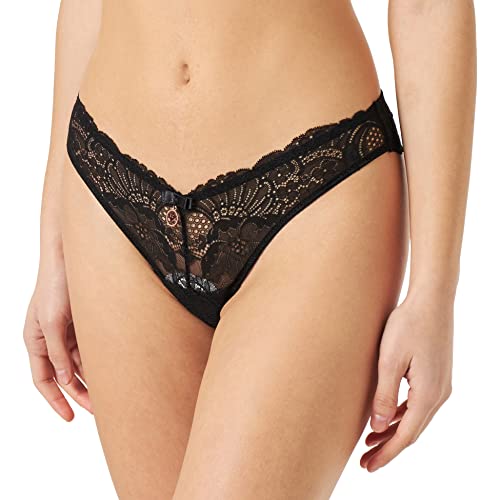Emporio Armani Women's Eternal Lace Brazilian Brief Majtki Stringi Damskie, Czarny, S