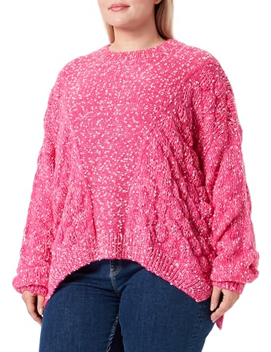 SIDONA Damski sweter z dzianiny 19019559-SI01, różowo-biały, M/L, różowy, biały, M-L