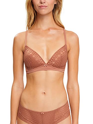 ESPRIT Damski nowoczesny biustonosz z koronką Rcswirl.pad, Cinnamon, 85C