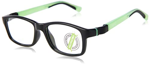 NANOVISTA Unisex dziecięce okulary przeciwsłoneczne, czarny matowy/zielony Glow Green, 48