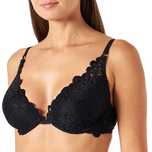 Billet Doux Damski biustonosz z fiszbinami, Czarny, 80B