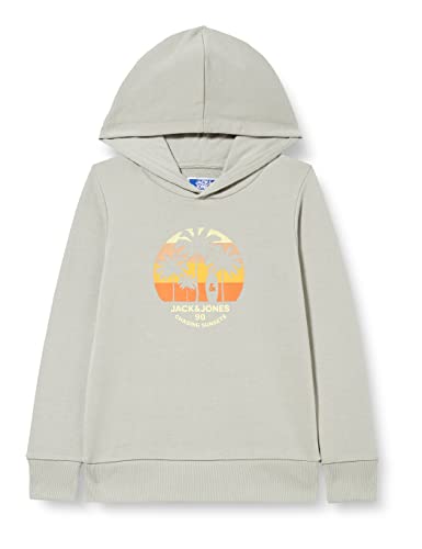 Jack & Jones Junior Chłopięca bluza z kapturem Jjsummer Cool Sweat Hood Jnr, Wrought Iron, 128