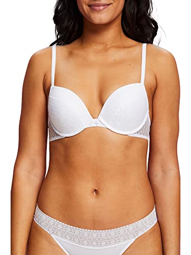 ESPRIT Damski nowoczesny biustonosz z koronką Par Classic Push Bra, 100, 80B