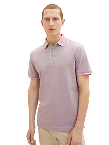 TOM TAILOR Męska koszulka polo 1035621, 31633-Velvet Rose Blue Twotone, M, 31633 - Velvet Rose Blue Twotone, M