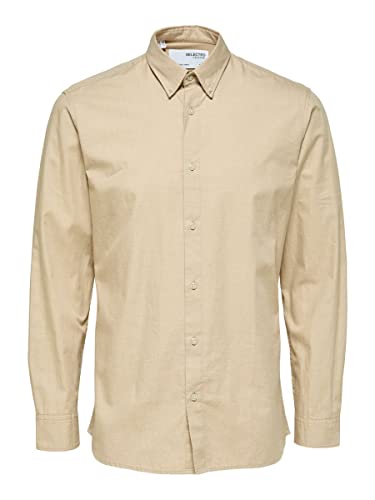 SELECTED HOMME Męska koszula Button-down, Incense/Szczegóły: melanż, L