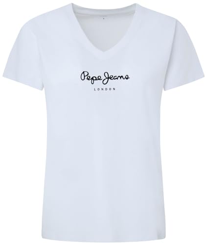 Pepe Jeans Damska koszulka Wendys z dekoltem w serek, Biały (biały), XS