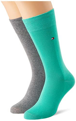 Tommy Hilfiger Męskie skarpety Classic Sock (2 sztuki), Grey Melange Green, 47-49 EU