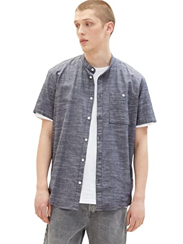 TOM TAILOR Denim Męska koszula 1036242, 28941-Navy Chambray, M, 28941 - Navy Chambray, M