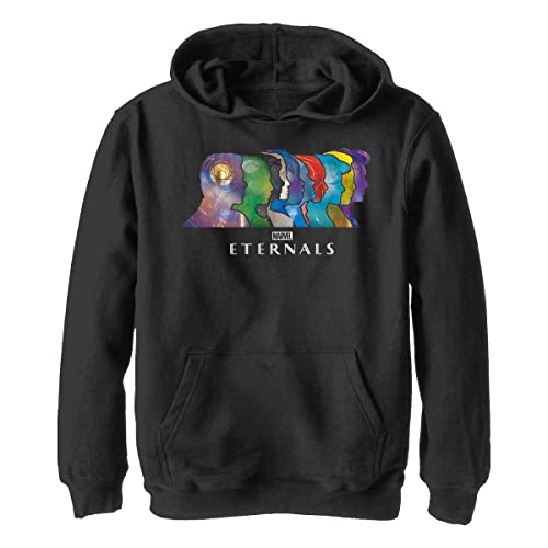 Marvel The Eternals Silhouette Heads chłopięca bluza z kapturem, czarny, S, czarny, S, Czarny, S