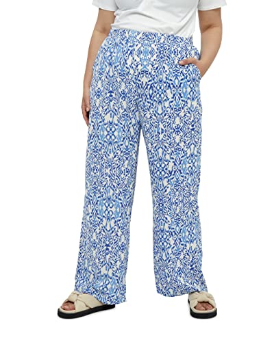 Peppercorn Damskie spodnie Nicoline Curve, Marina Blue Print, 18, Niebieski nadruk Marina, 44-Plus