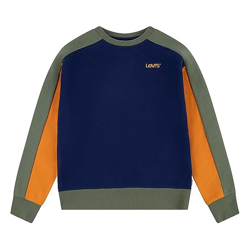 Levi's Chłopięca bluza z logo Lvb Colorblock Crew 9ej199, Ocean Cavern, 14 lat