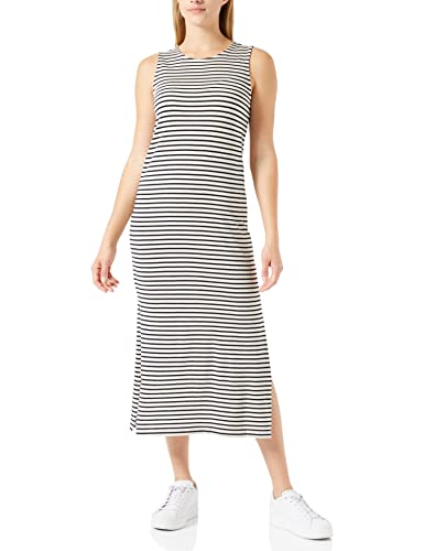 VERO MODA Sukienka damska VMFIONA SL O-Neck Dress VMA, Brzoza/paski: czarny, L