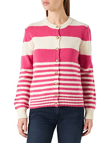 United Colors of Benetton Damski koreański dżersej M/L 103me500l kardigan sweter, biały fuksja 922, S