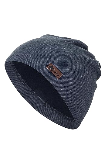Sterntaler Chłopięca czapka beanie w paski, niebieski melanż, 55