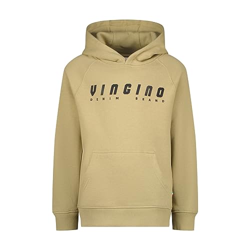 Vingino Bluza chłopięca z kapturem z logo, Twill Sand, 8 Lat