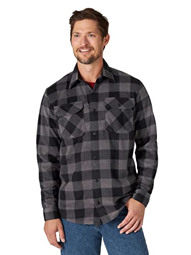 Wrangler Męska koszula z długim rękawem Plaid Fleece Shirt Jacket Button-Down
