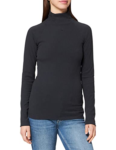 G-STAR RAW Damska koszulka z długim rękawem Ribbed Mock Slim, niebieski (Dk Legion Blue C946-1227), XXS