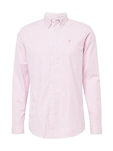 Scotch & Soda Męska koszulka Seasonal Essentials Organic Cotton Oxford, Różowy/biały pasek 6114, XXL
