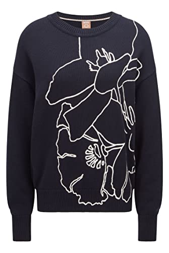 BOSS Women's Famarina sweter damski, niebieski (Open Blue), L (DE)