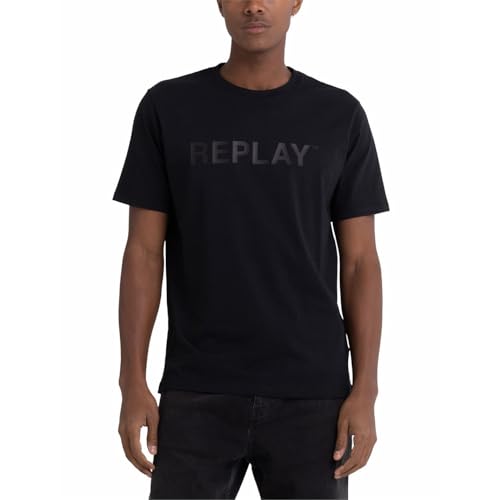 Replay T-shirt męski, Black 098, XL