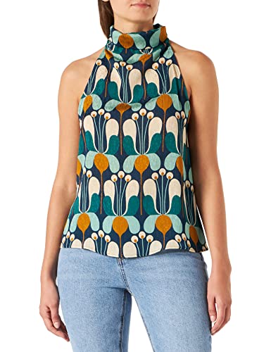 Pinko Damska koszula Therese Fluid Jacquard Top St Cami, Es4_Multi. Niebieski/zielony, 12 (M)