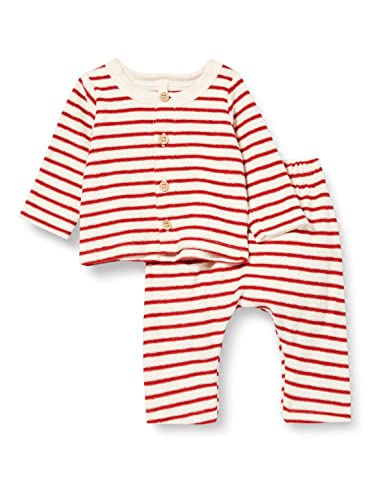 Petit Bateau 2-częściowy zestaw frotte w paski dla dzieci, uniseks (2 sztuki), AVALANCHE/STOP, 6 Miesi?ce