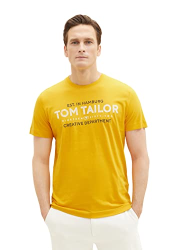 TOM TAILOR Męski T-shirt 1038663, 32096-Symphonic Sun Yellow, XL, 32096 – Symphonic Sun Yellow, XL