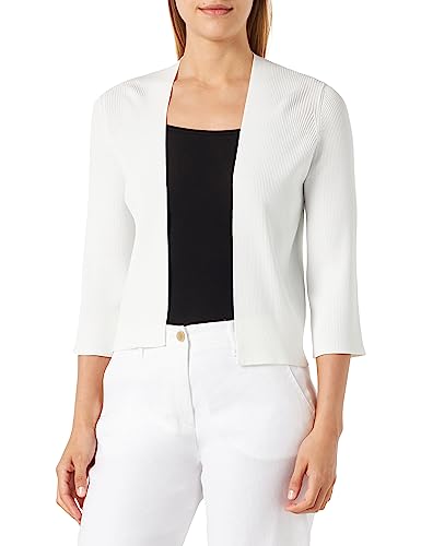 s.Oliver BLACK LABEL Damski kardigan z dzianiny rękaw 3/4, biały, 38