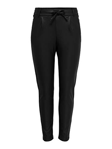 ONLY Damskie spodnie Onlpoptrash Easy Coated Pant PNT Noos Trousers, czarny, (XXL) W / 34L