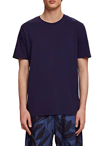 ESPRIT Męski T-shirt 053EE2K313, 405/DARK Blue, S, 405 / ciemnoniebieski., S