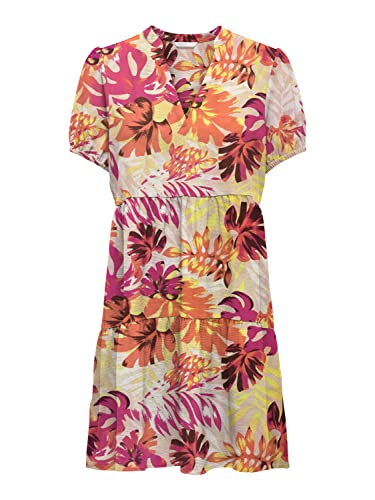 ONLY Onlnova Life S/S Thea Dress Aop Ptm sukienka letnia Kobiety, Bleached Sand/Aop: 397 Mali, XL