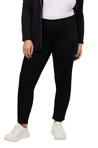 Ulla Popken Damskie spodnie jeansowe, Sienna, czarny, 64W / 32L