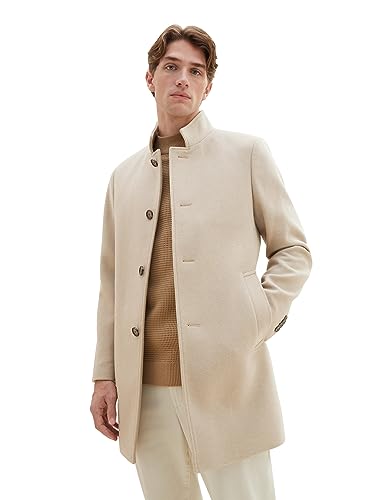 TOM TAILOR męski płaszcz wełniany, 12628 - Paving Stone, M