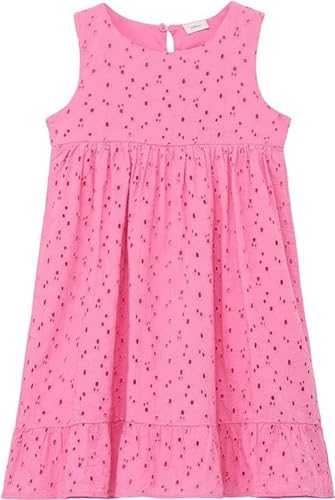 s.Oliver Sukienka Junior Girl's z haftem z dziurkami, różowa, 98, Rosa, 98 cm