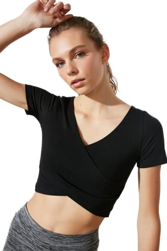 TRENDYOL Bluzka damska Breasted Sports, czarny, XS
